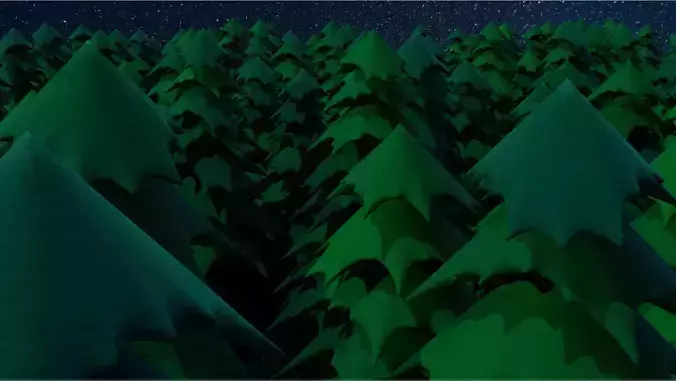 Geometry Nodes Pine Forest Generator Low-poly 3D model