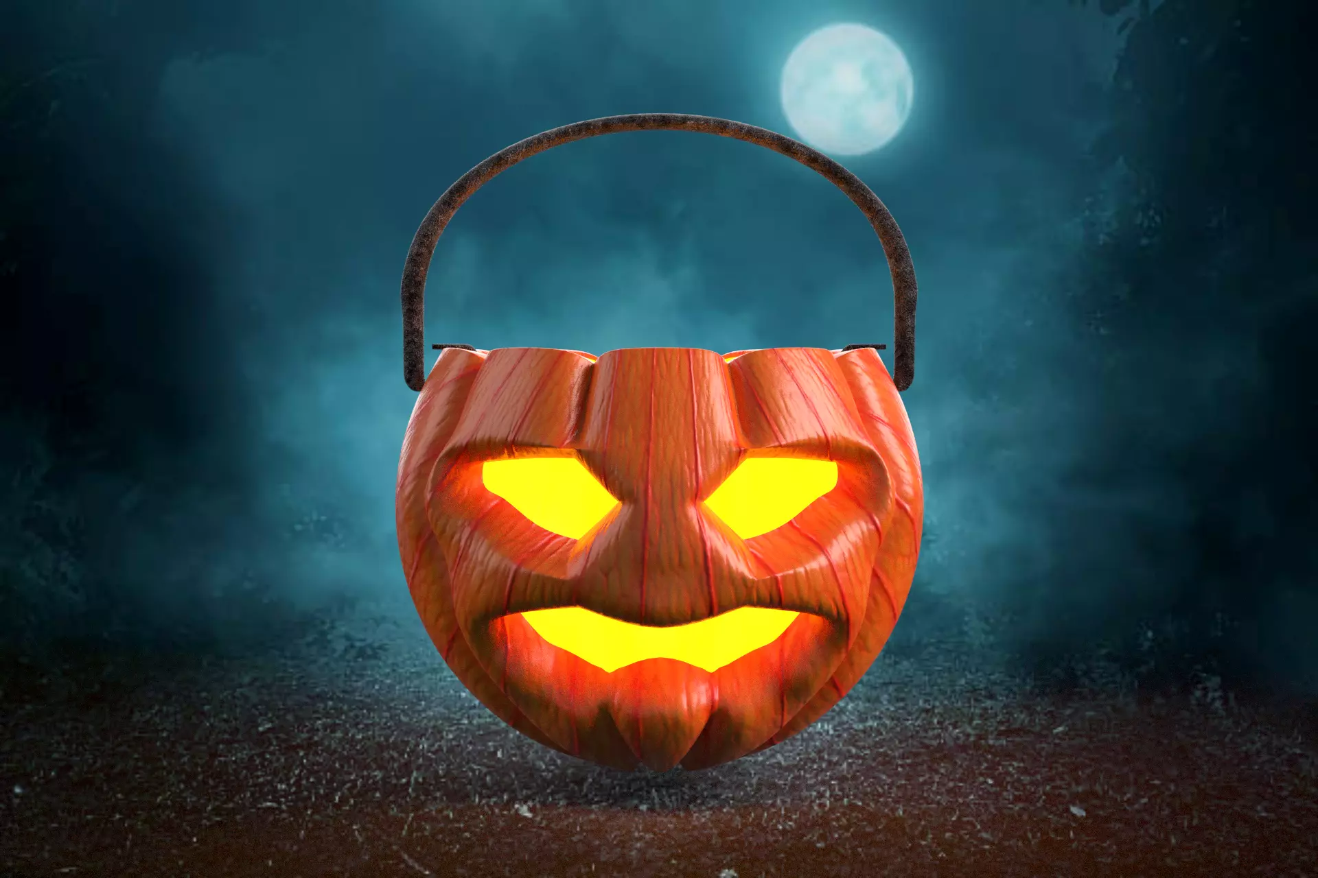 Halloween Pumpkin LOW POLY Low-poly 3D model_0
