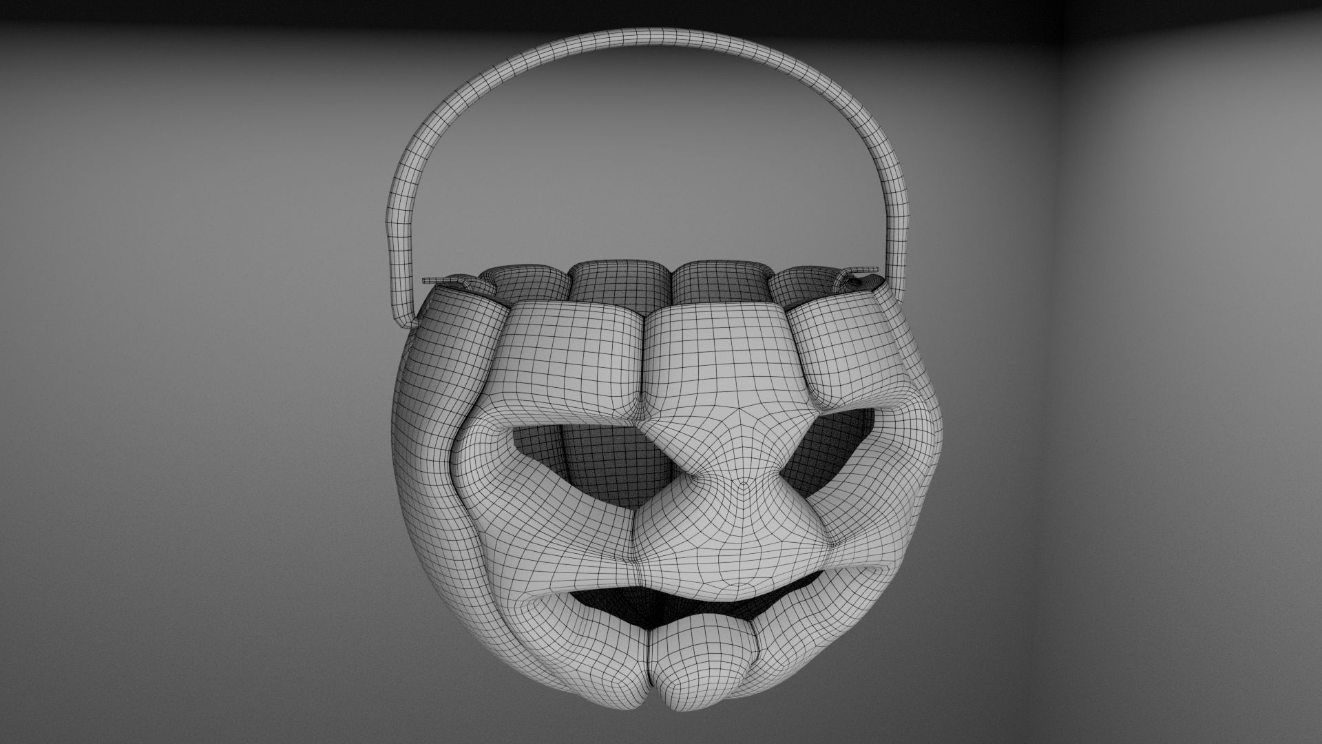 Halloween Pumpkin LOW POLY Low-poly 3D model_1