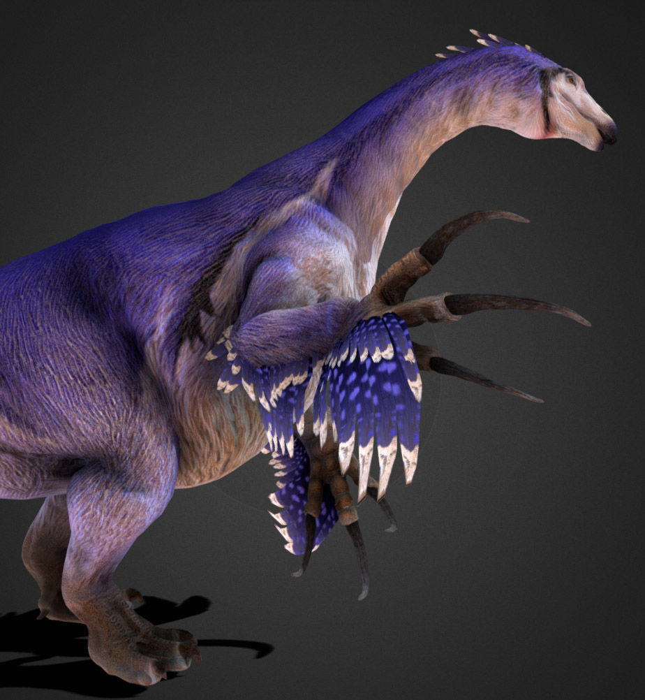 Therizinosaurus Low-poly 3D model_5