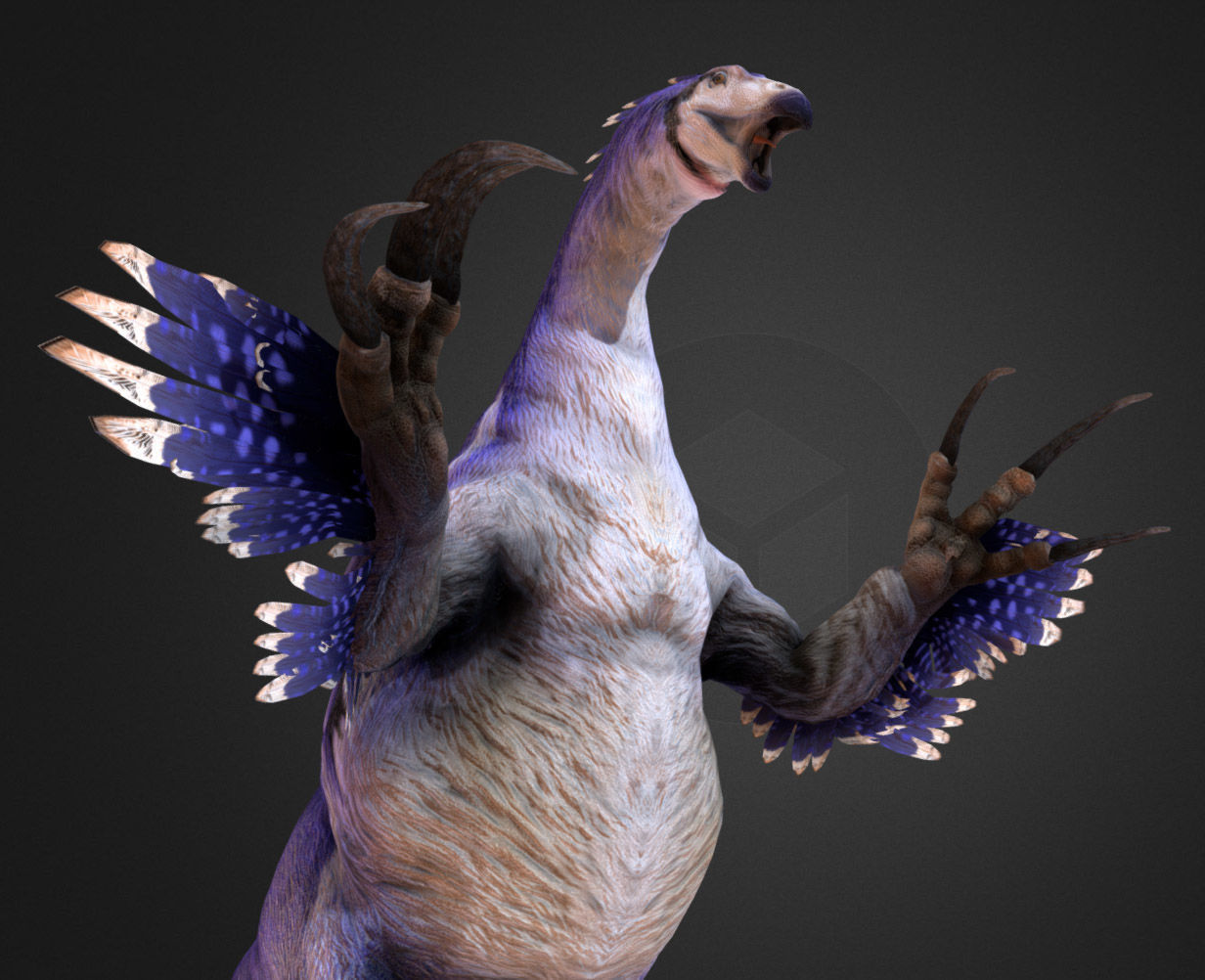 Therizinosaurus Low-poly 3D model_2