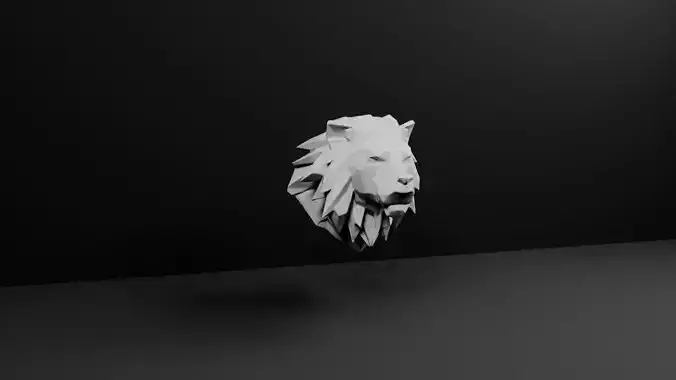 Lion Head Scupture 3D Model
