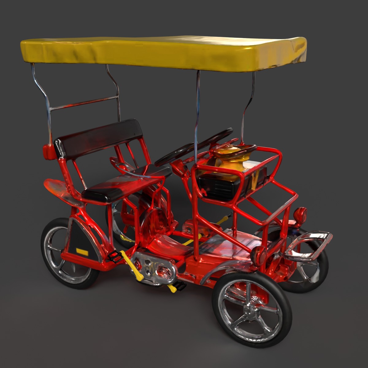 Surrey bike  Low-poly 3D model_7