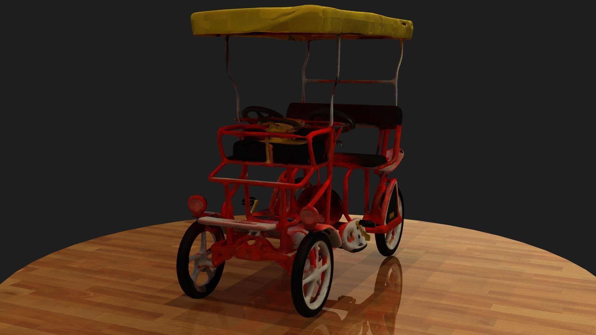 Surrey bike  Low-poly 3D model_2