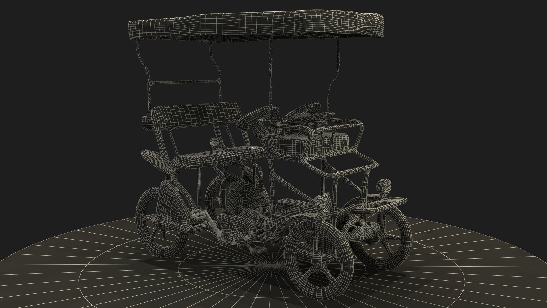 Surrey bike  Low-poly 3D model_11