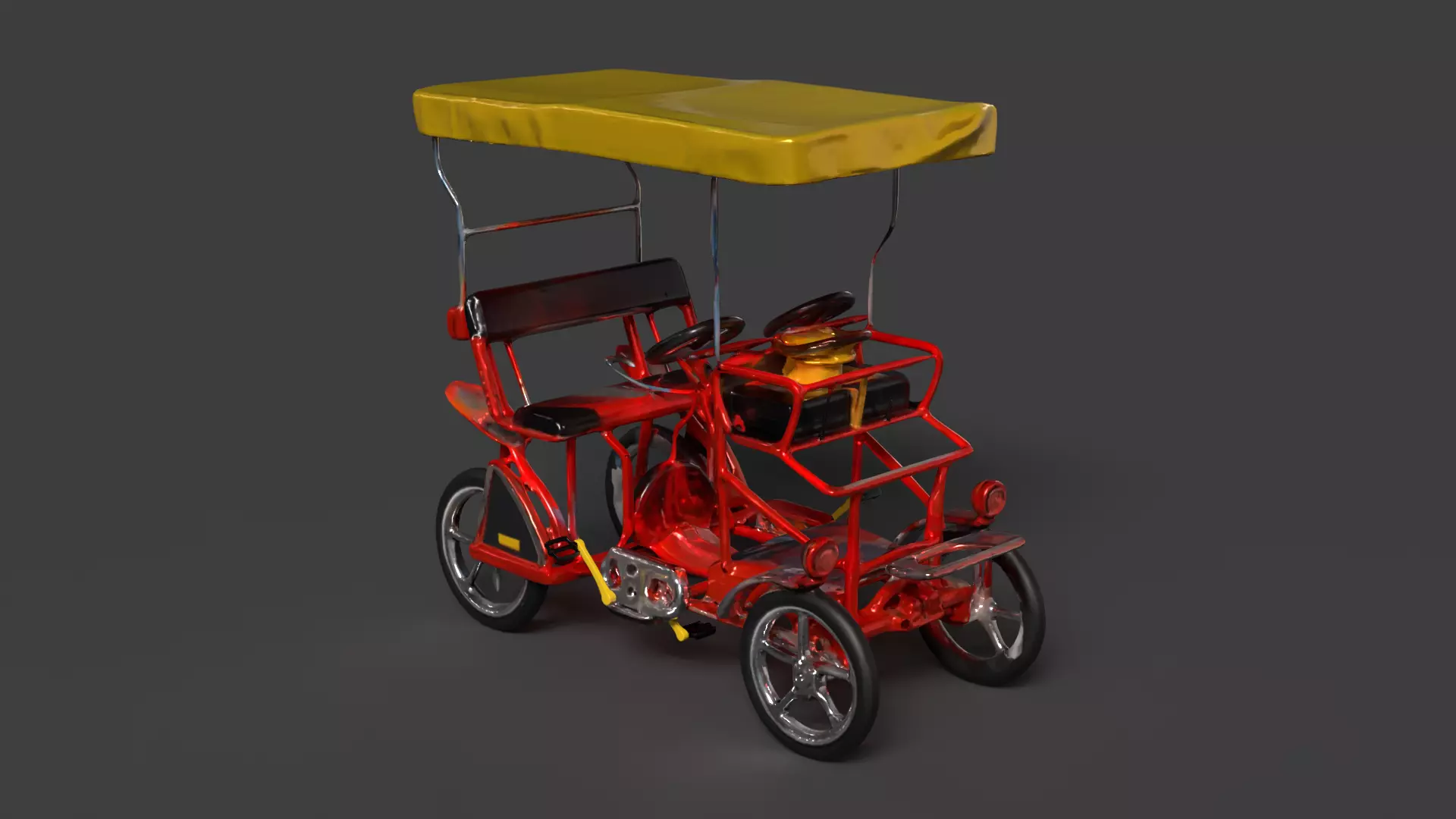 Surrey bike  Low-poly 3D model_0
