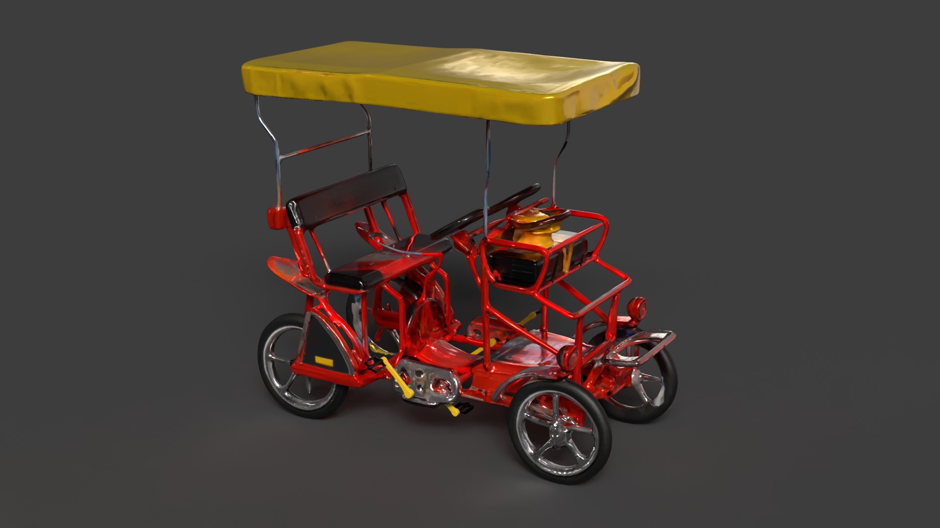 Surrey bike  Low-poly 3D model_6