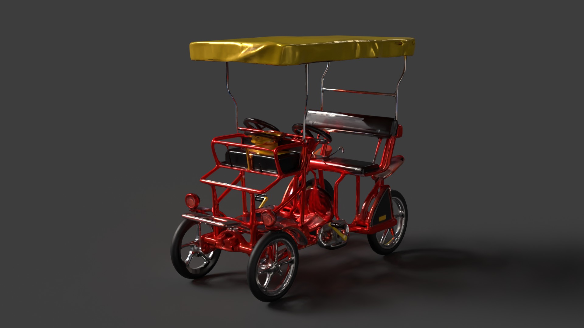 Surrey bike  Low-poly 3D model_4