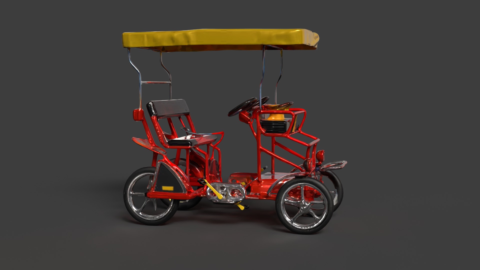 Surrey bike  Low-poly 3D model_5