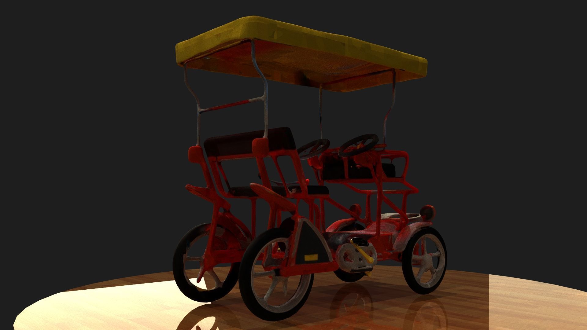 Surrey bike  Low-poly 3D model_9