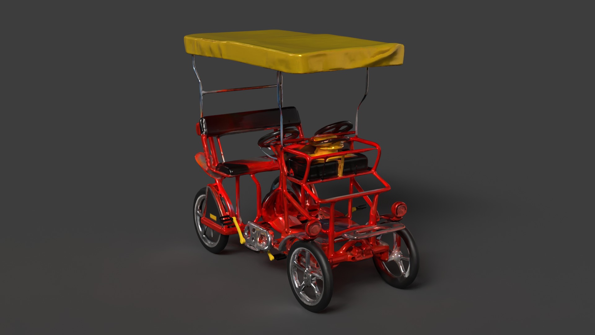 Surrey bike  Low-poly 3D model_3