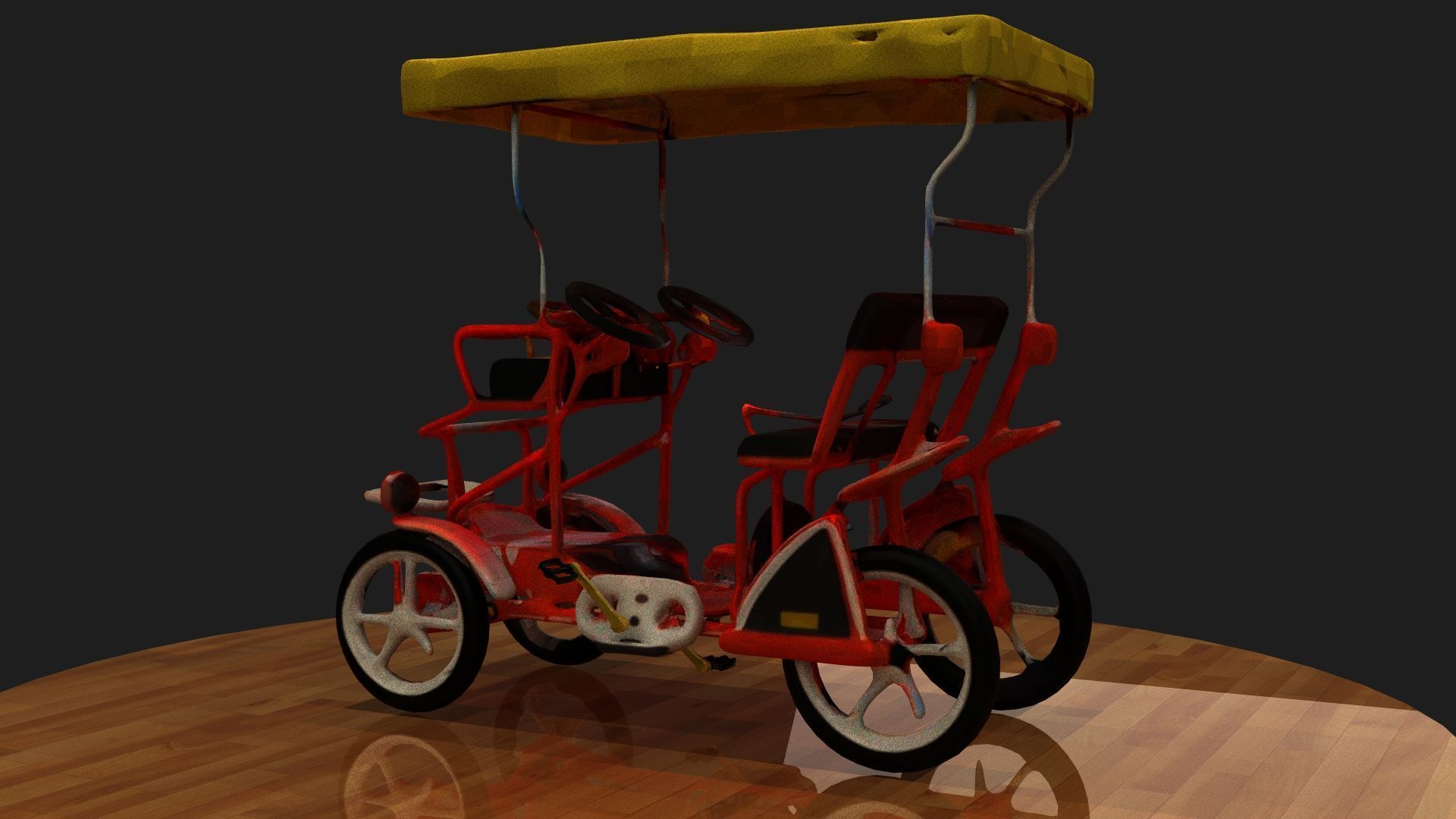 Surrey bike  Low-poly 3D model_10