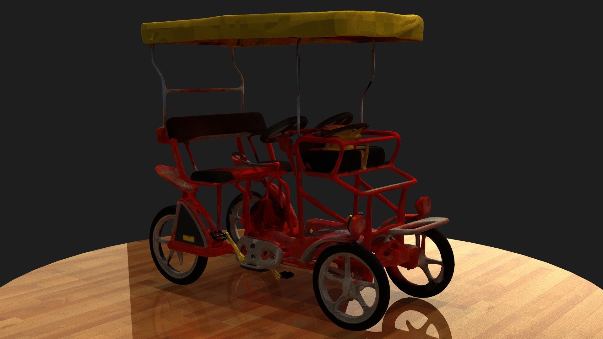 Surrey bike  Low-poly 3D model_8