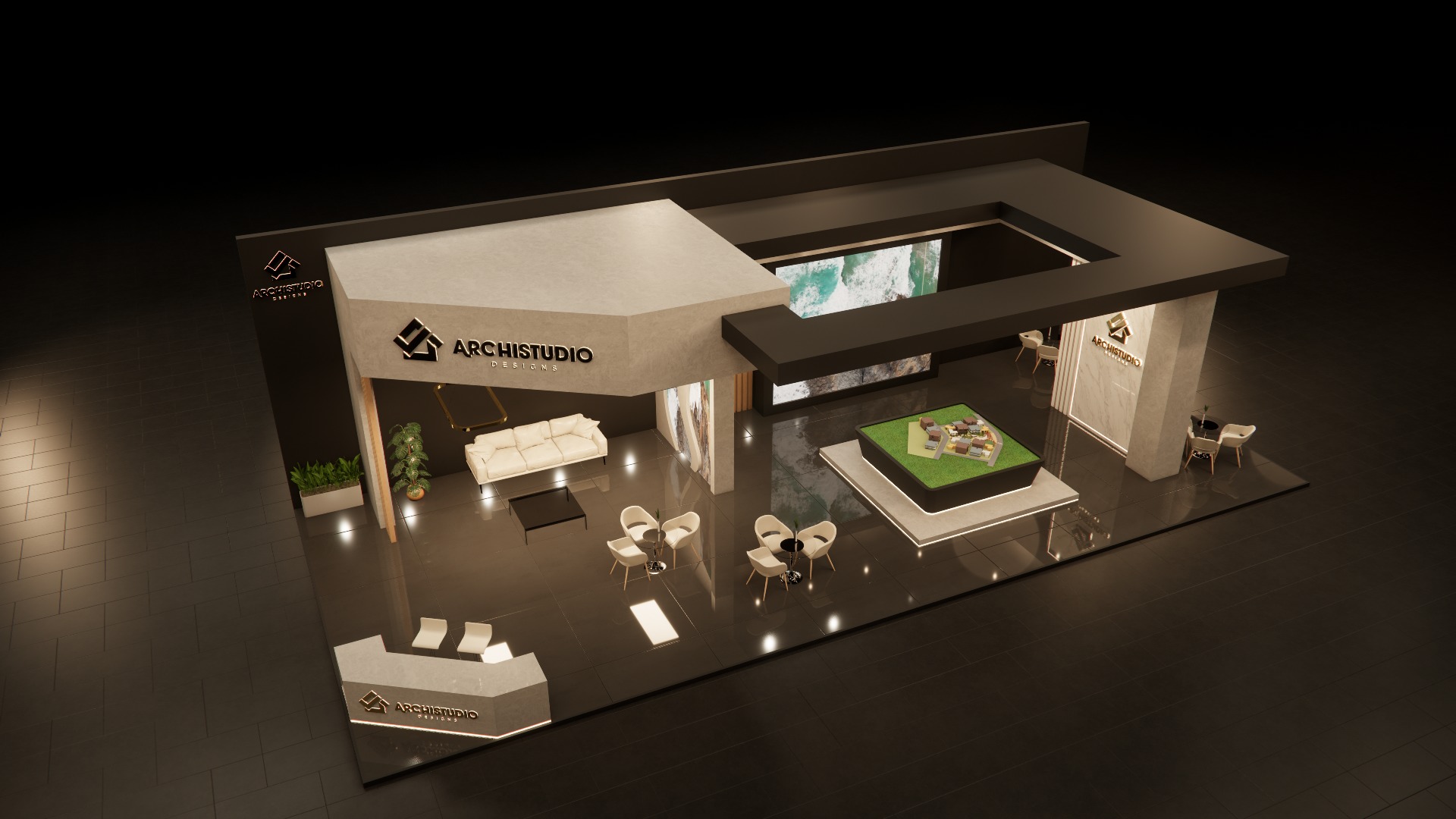 Real estate booth 20m x 8m 3D model 3D model_8