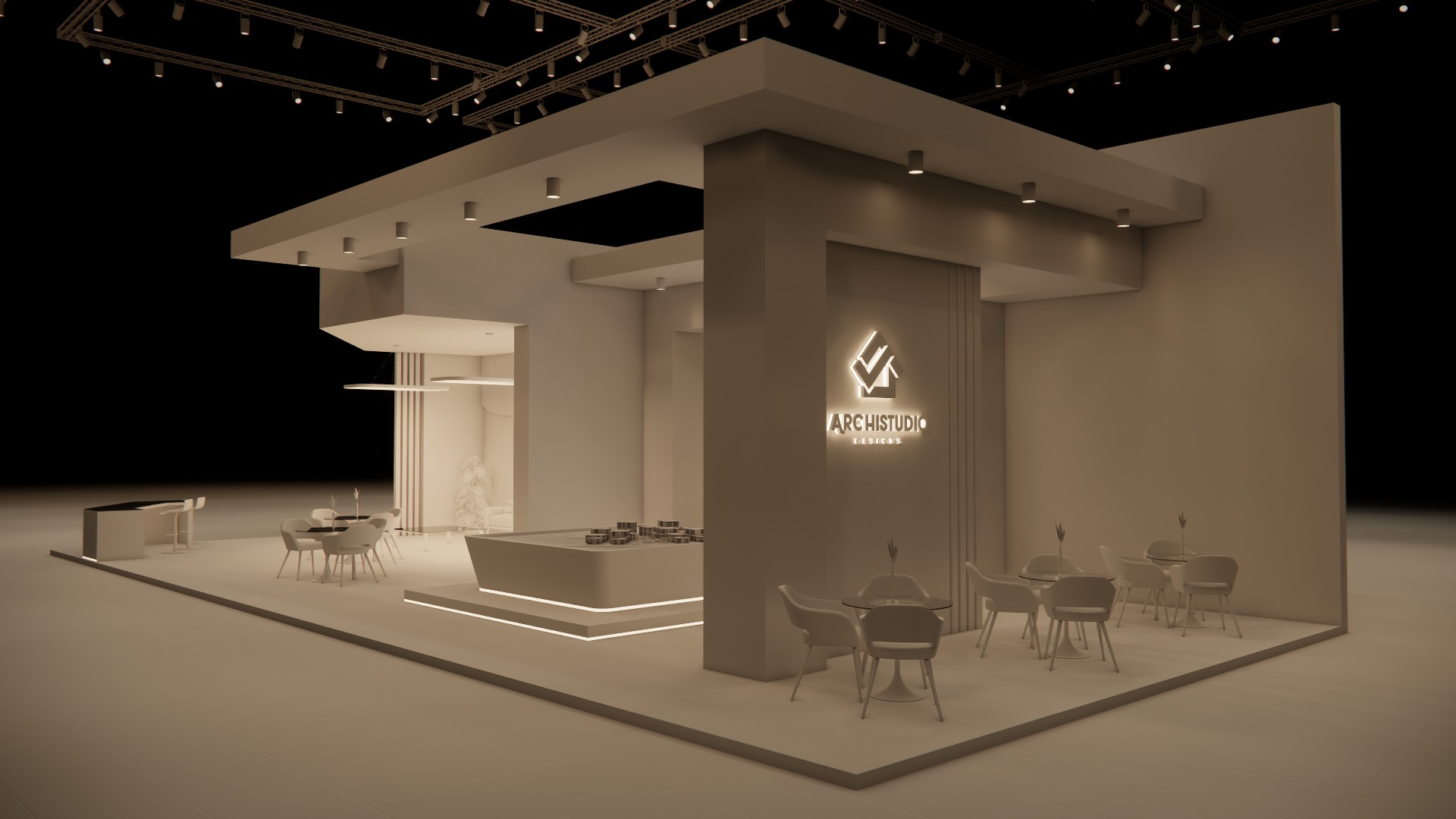 Real estate booth 20m x 8m 3D model 3D model_14