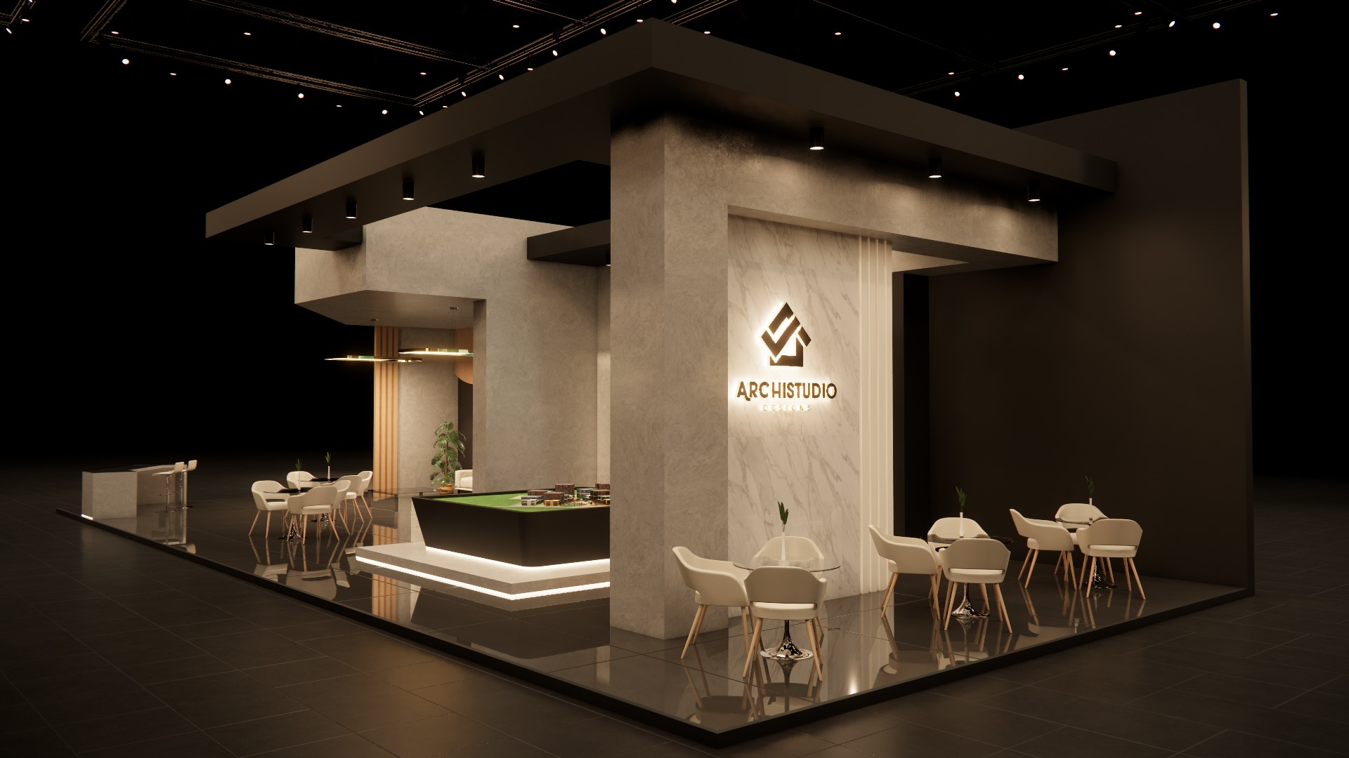 Real estate booth 20m x 8m 3D model 3D model_3