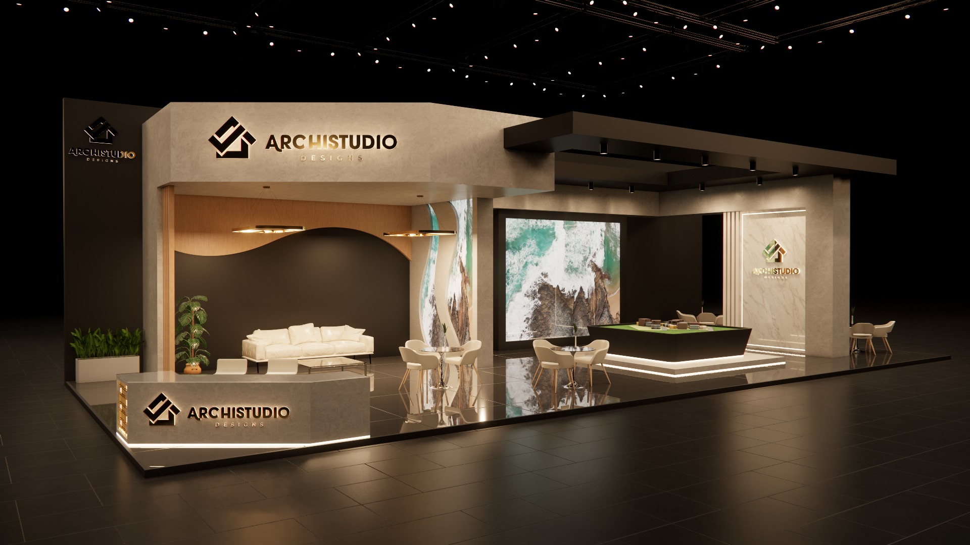 Real estate booth 20m x 8m 3D model 3D model_1
