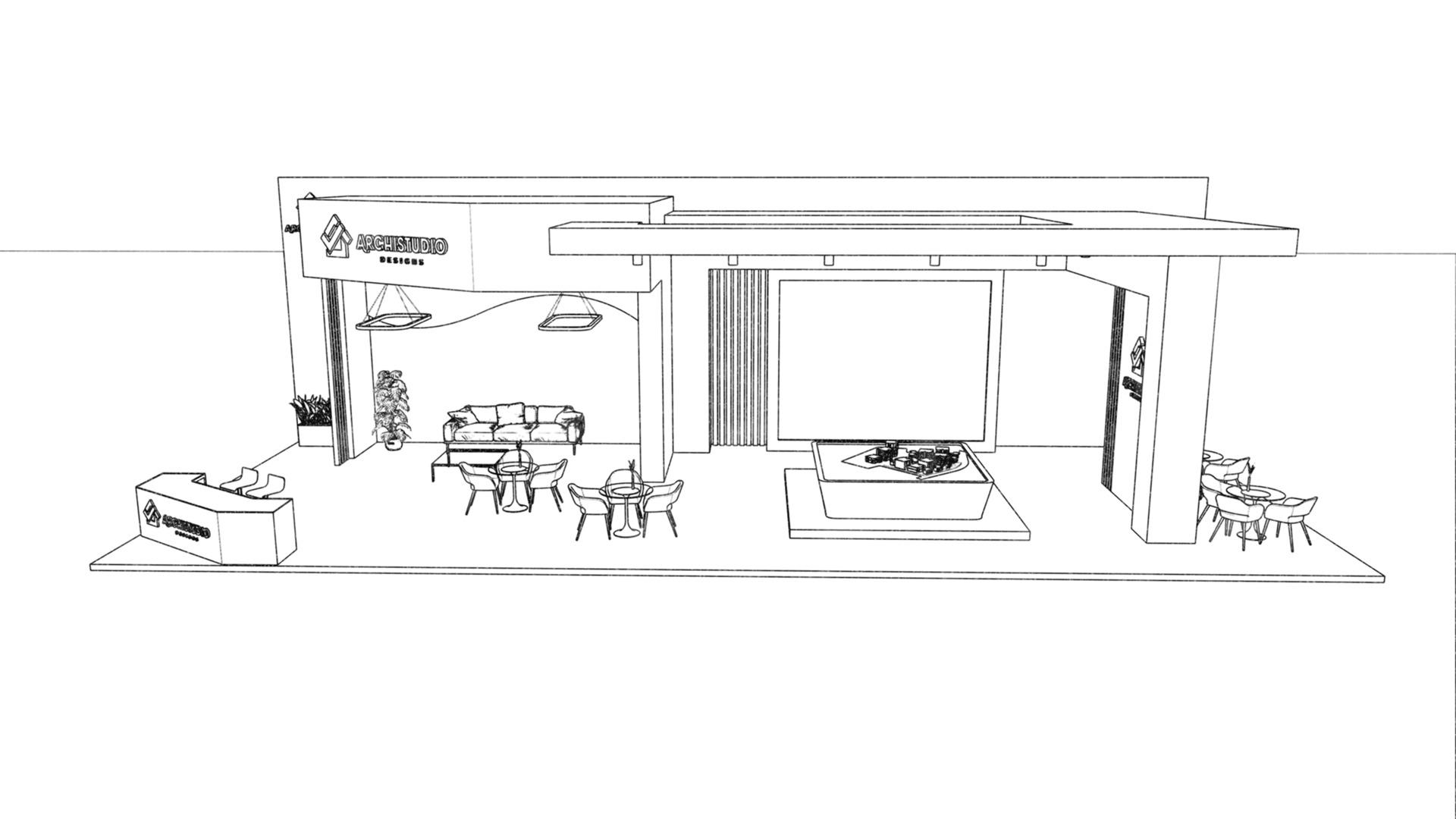 Real estate booth 20m x 8m 3D model 3D model_19