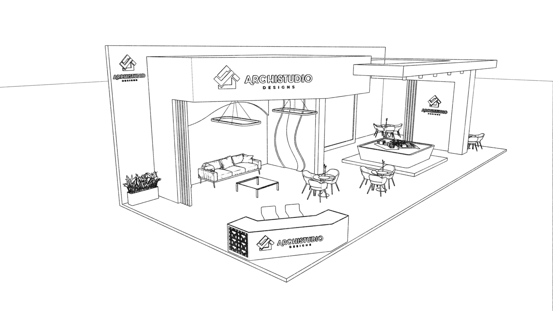 Real estate booth 20m x 8m 3D model 3D model_18