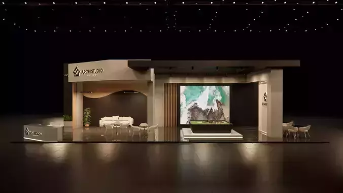 Real estate booth 20m x 8m 3D model