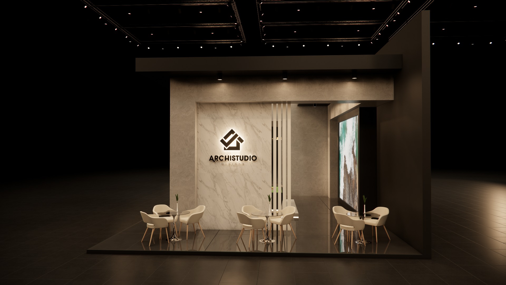 Real estate booth 20m x 8m 3D model 3D model_4