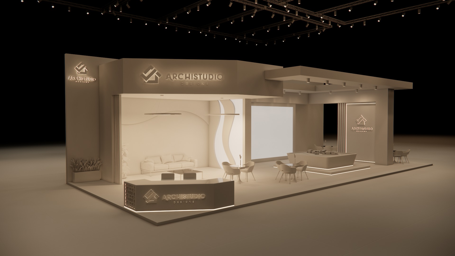 Real estate booth 20m x 8m 3D model 3D model_11