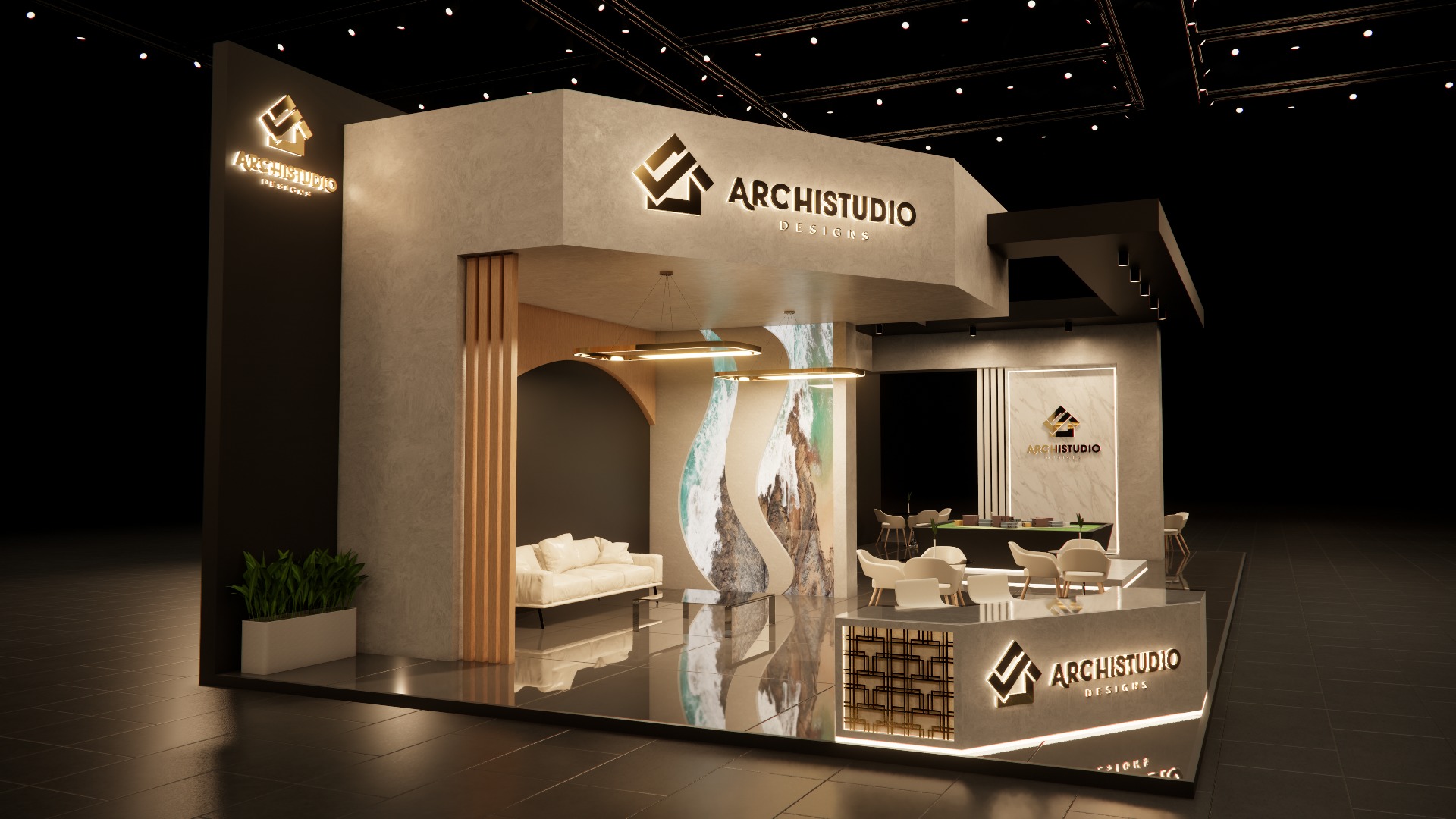 Real estate booth 20m x 8m 3D model 3D model_2