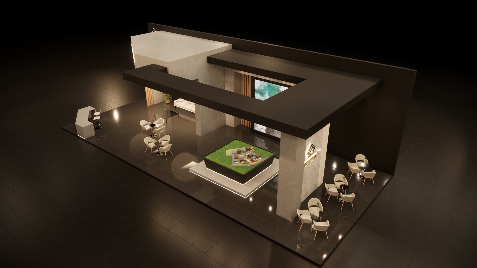 Real estate booth 20m x 8m 3D model 3D model_9