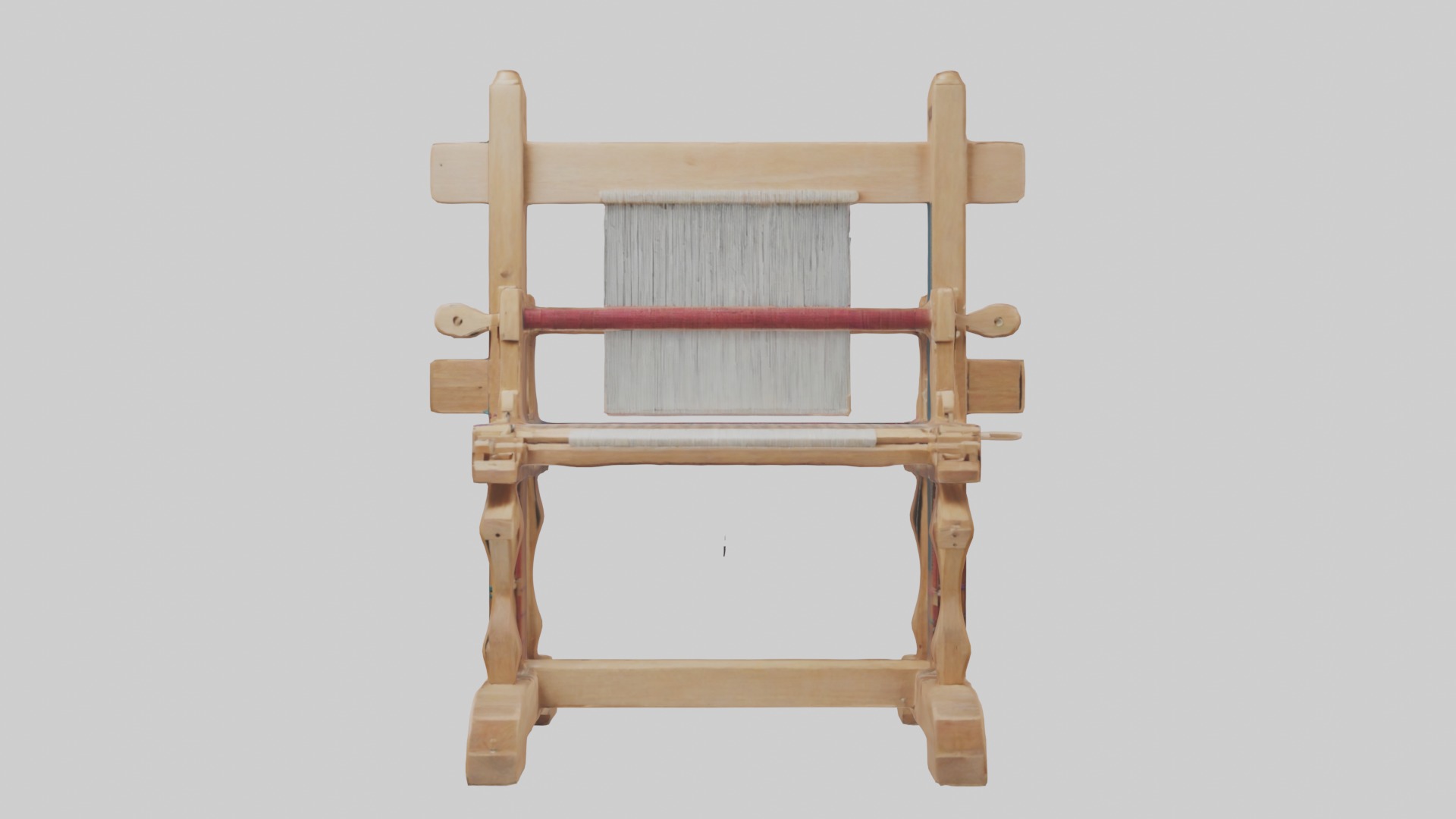 Wooden Weaving Loom Low-poly 3D model_3