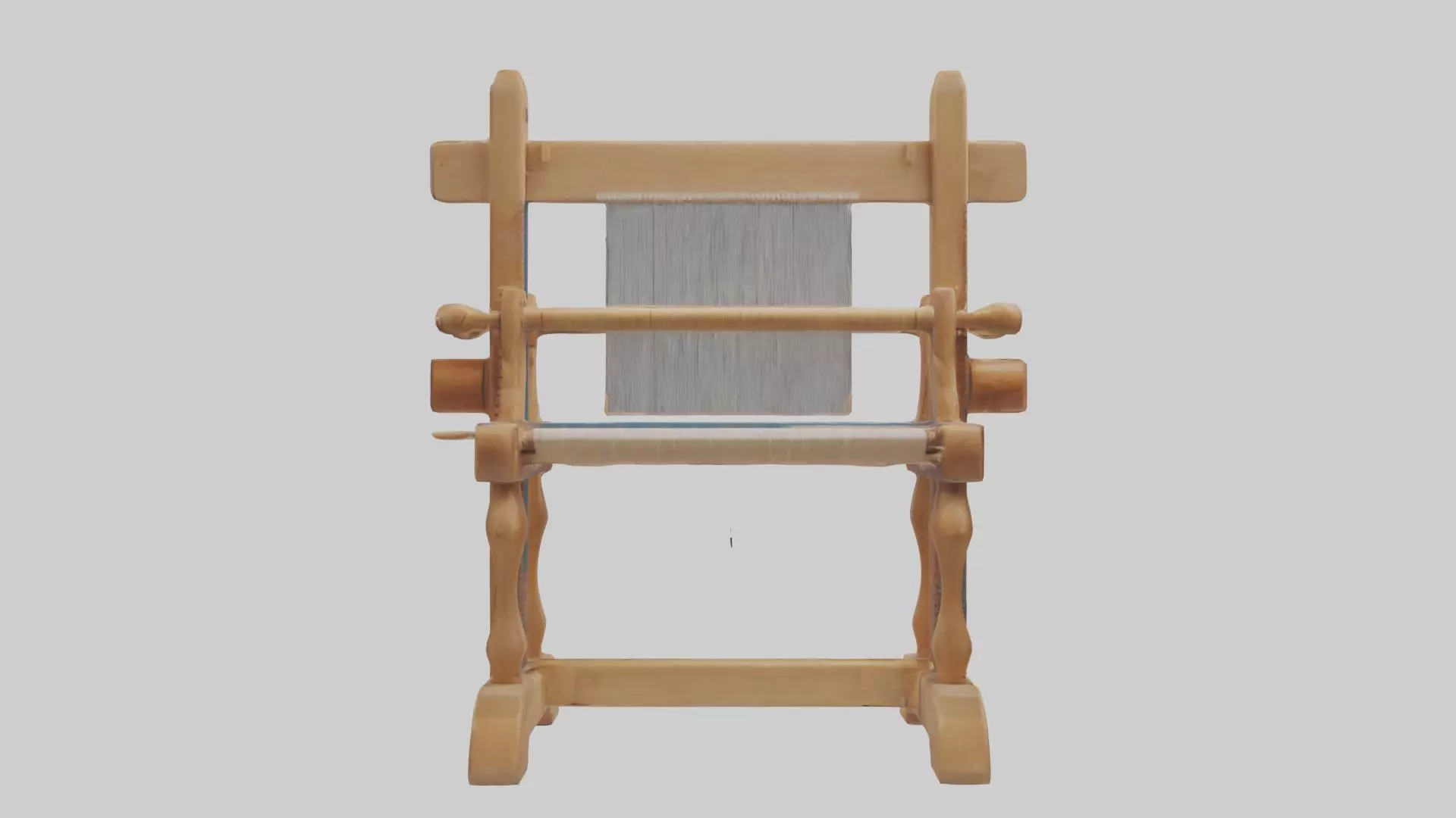 Wooden Weaving Loom Low-poly 3D model_0