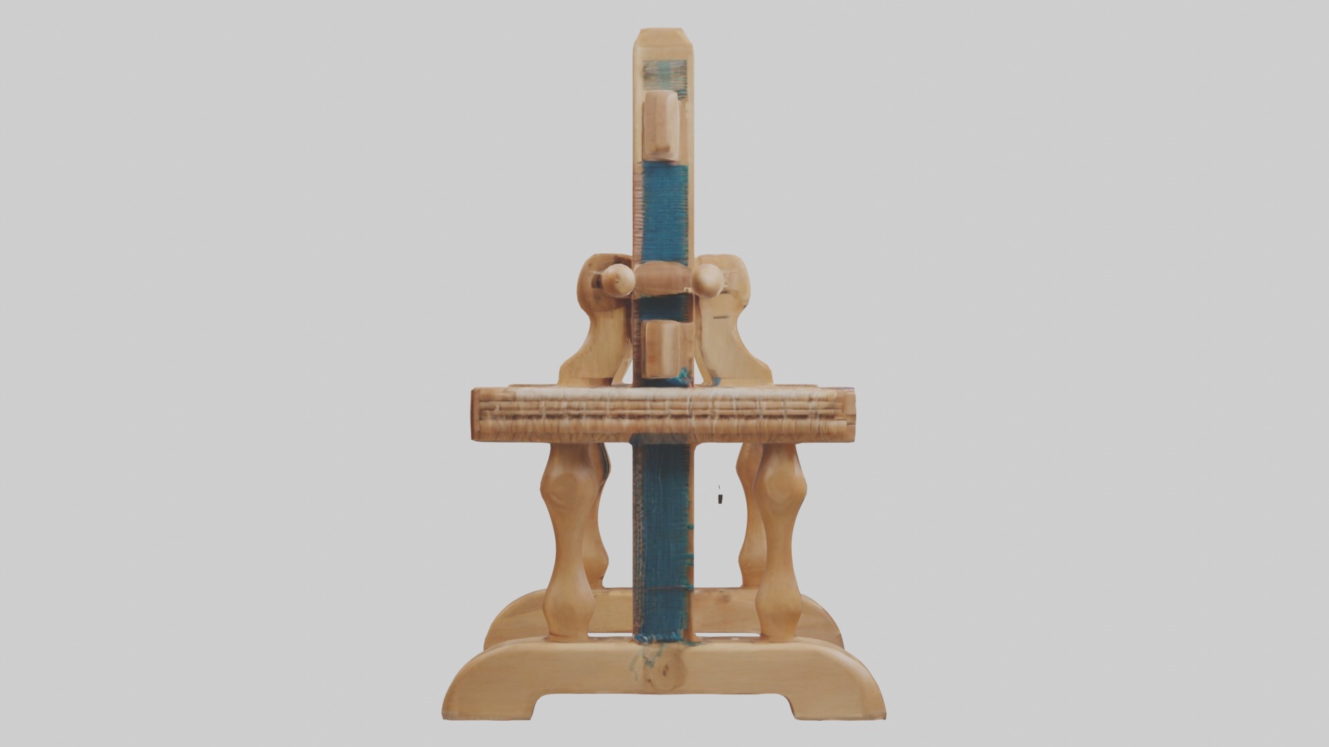 Wooden Weaving Loom Low-poly 3D model_7