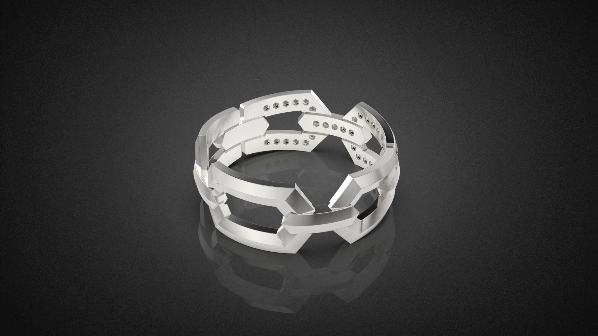 Wedding Chains ring all sizes R49 3D print model_14