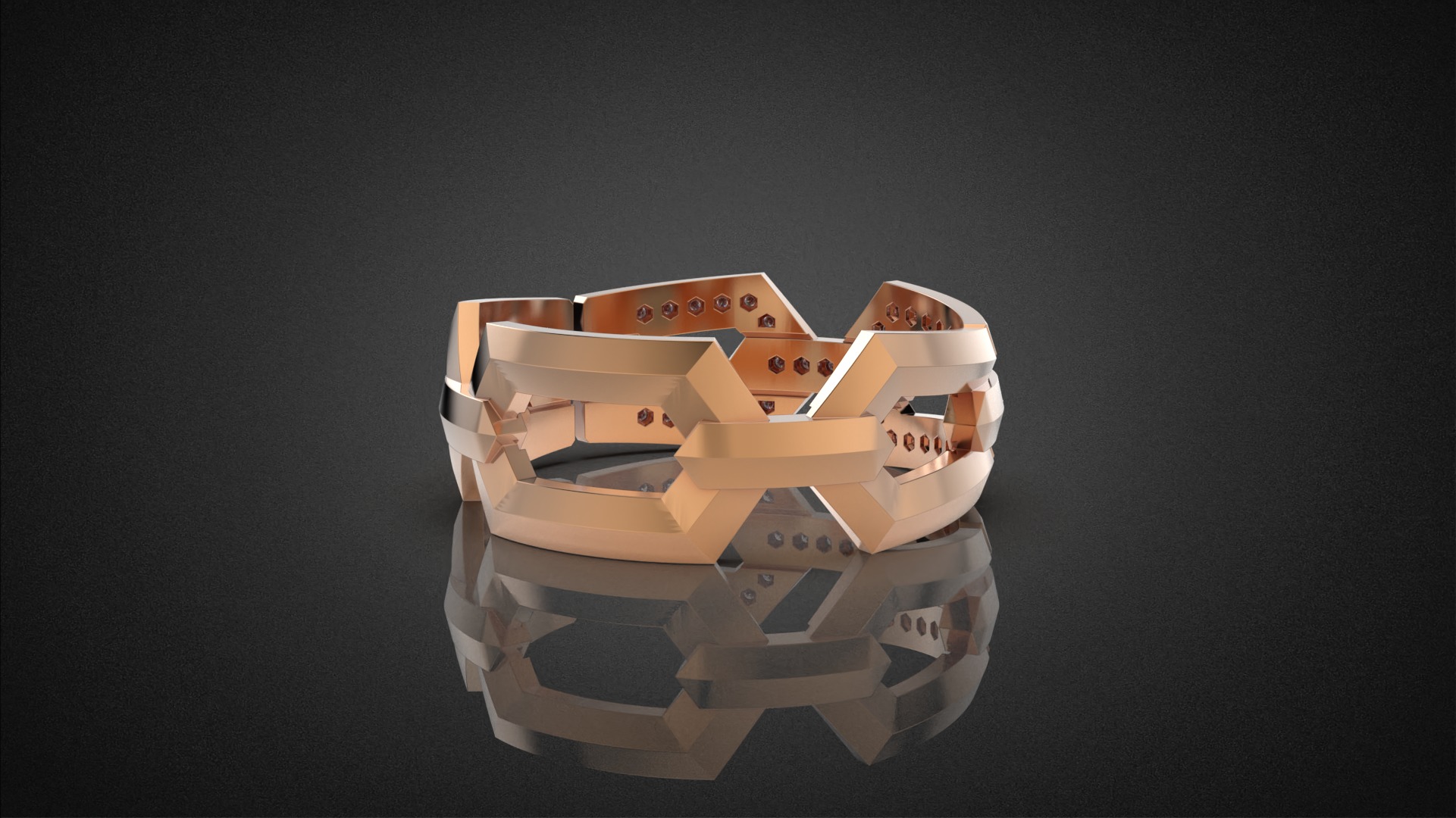 Wedding Chains ring all sizes R49 3D print model_20