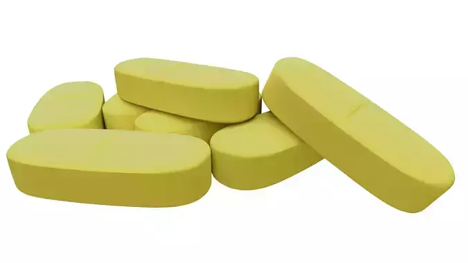 The Yellow Tablet Pill 3D model