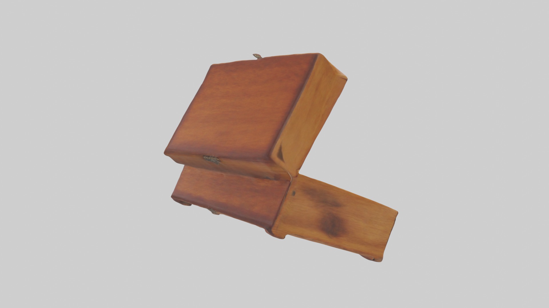 Wooden jewelry box Low-poly 3D model_7