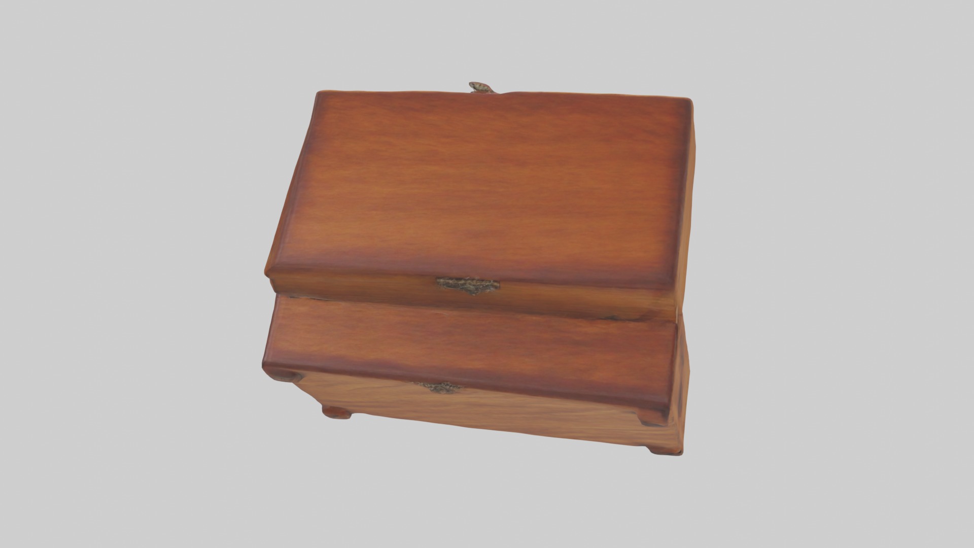 Wooden jewelry box Low-poly 3D model_2