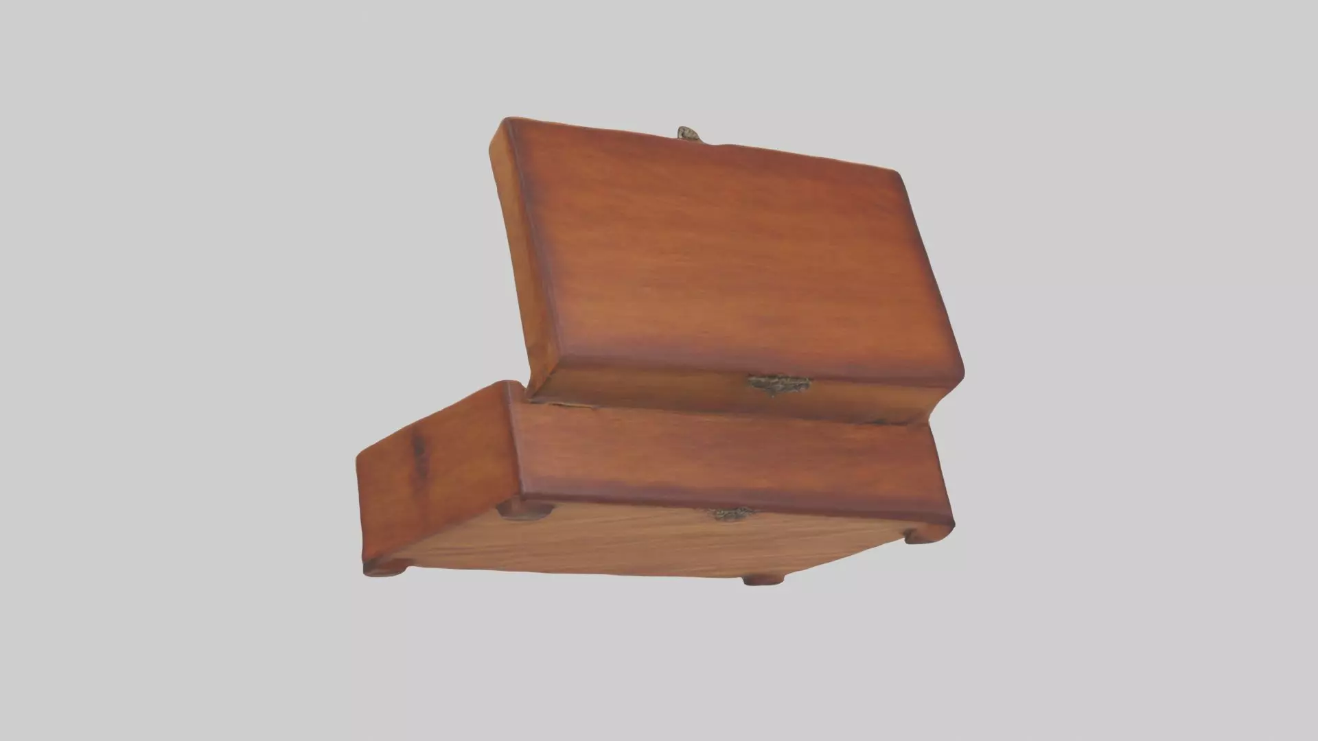 Wooden jewelry box Low-poly 3D model_0