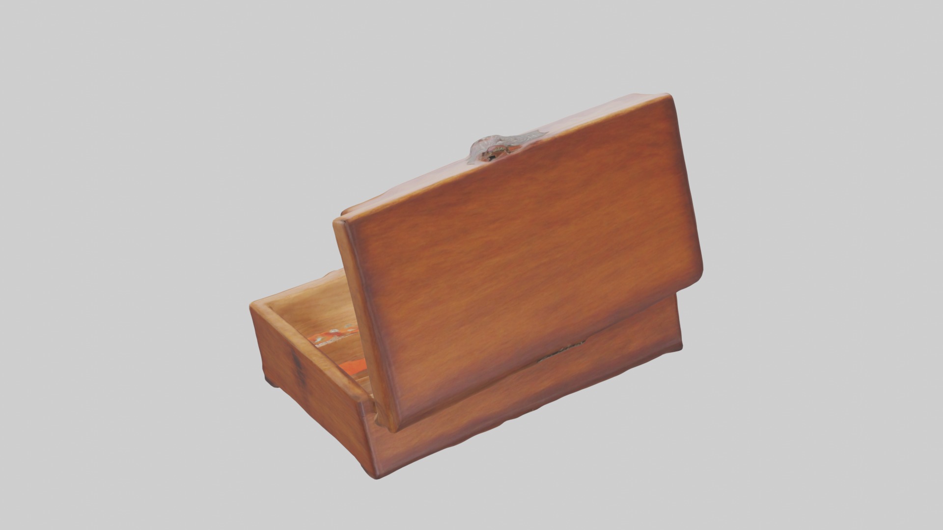Wooden jewelry box Low-poly 3D model_9