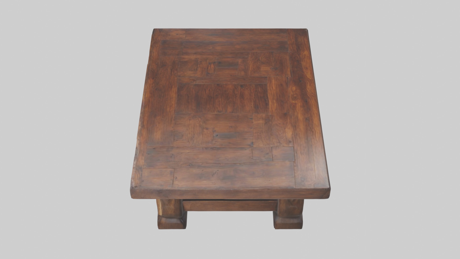 Wooden coffee table Low-poly 3D model_11