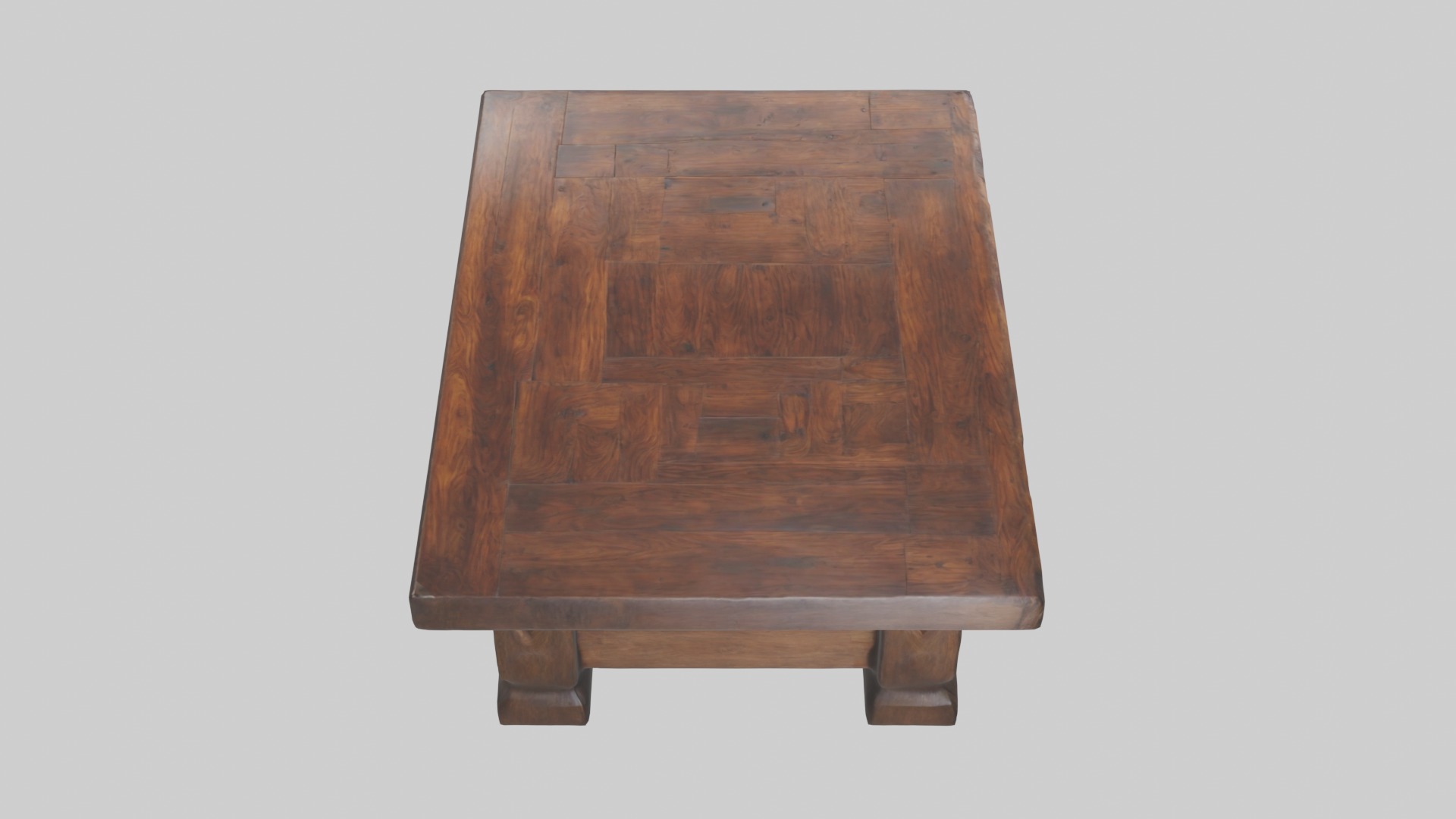 Wooden coffee table Low-poly 3D model_12