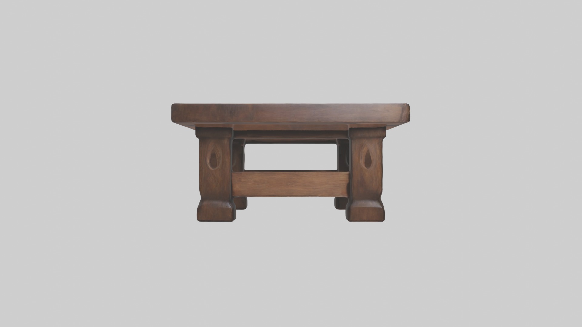 Wooden coffee table Low-poly 3D model_7