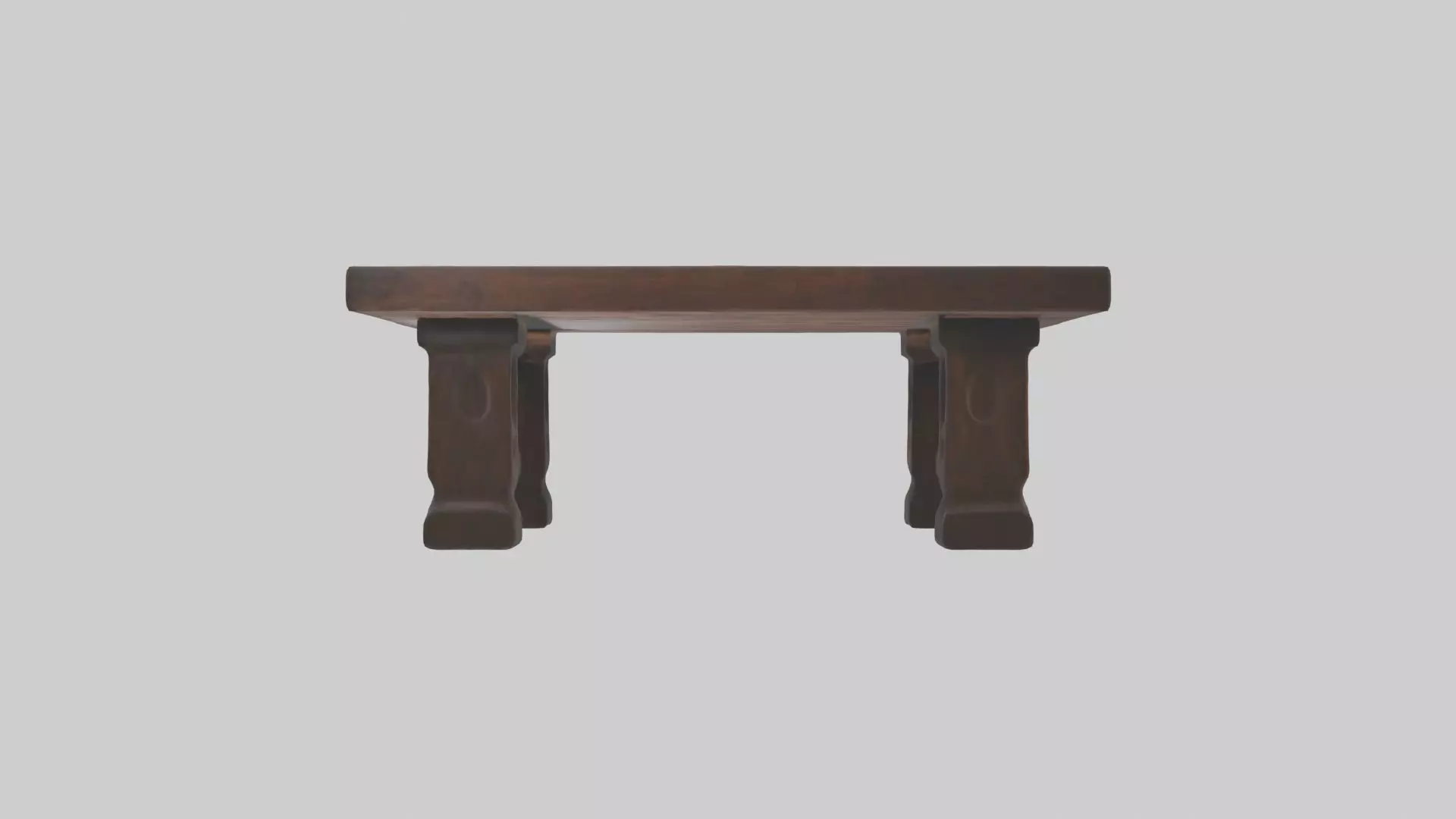 Wooden coffee table Low-poly 3D model_0