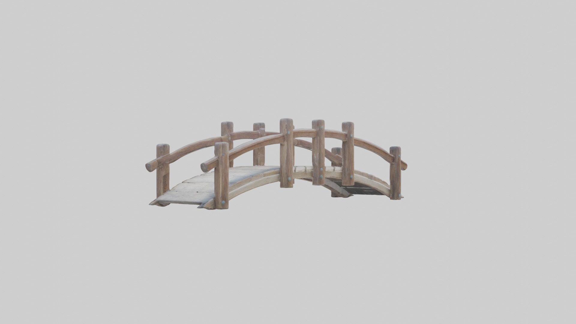 Wooden Bridge Low-poly 3D model_5