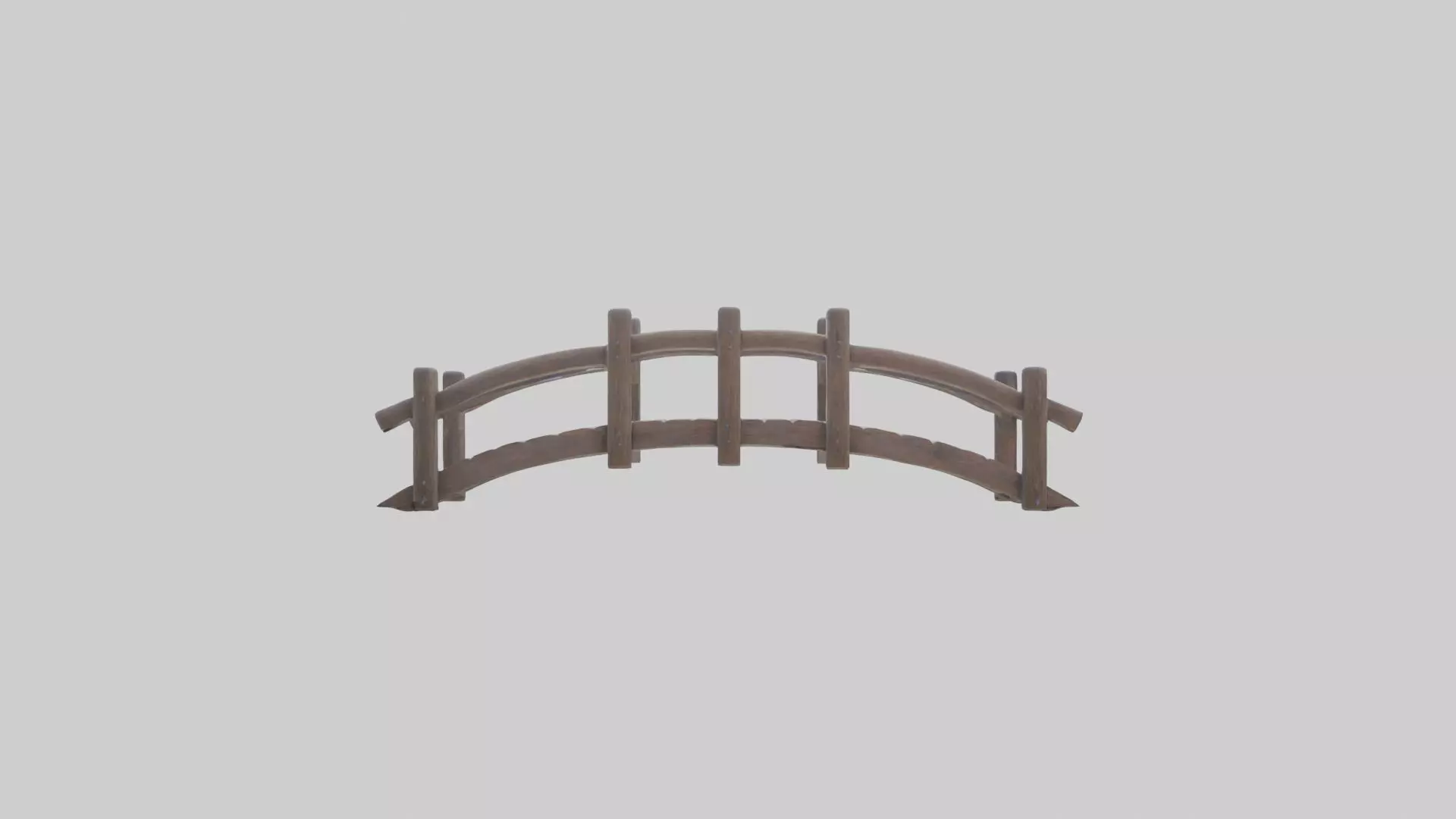 Wooden Bridge Low-poly 3D model_0
