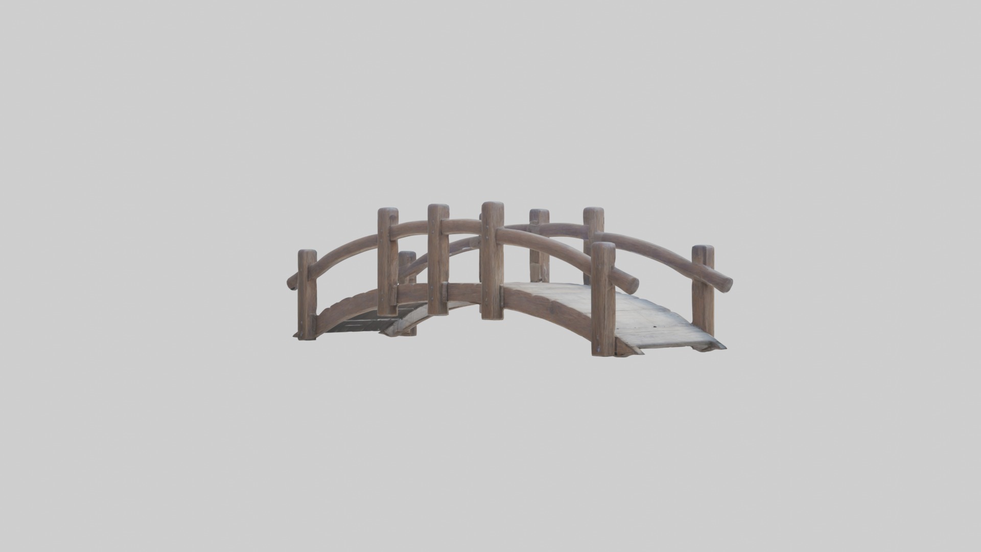 Wooden Bridge Low-poly 3D model_2