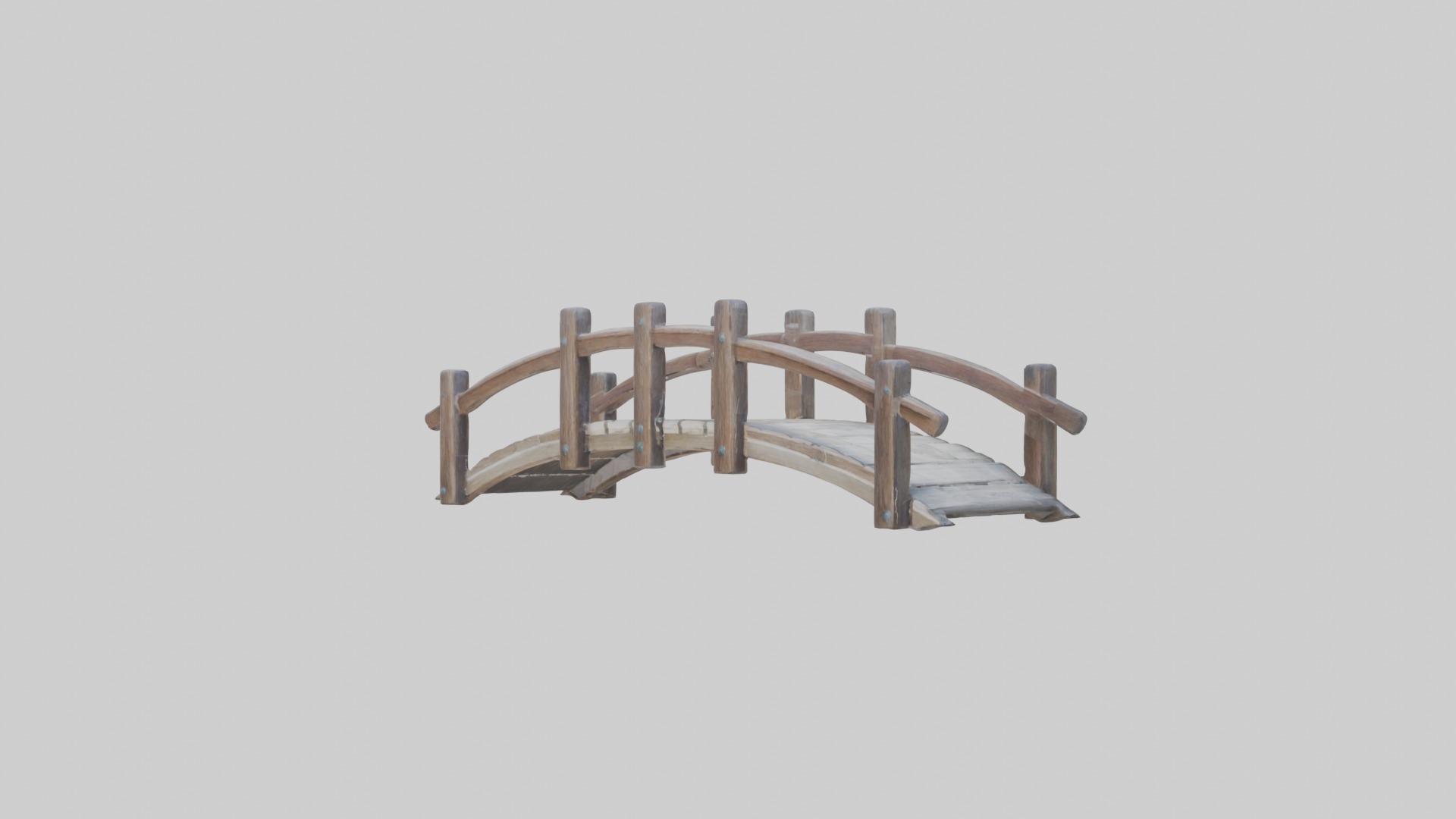 Wooden Bridge Low-poly 3D model_4