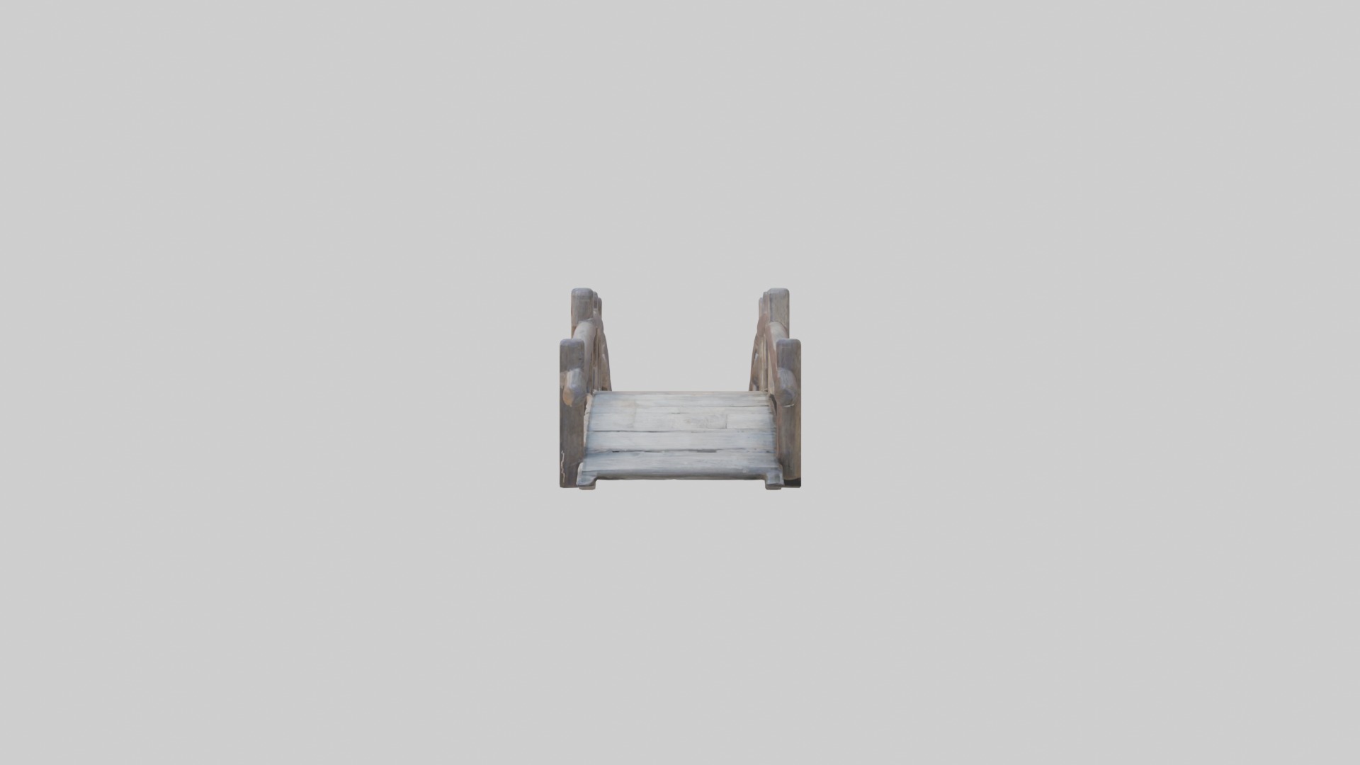 Wooden Bridge Low-poly 3D model_6