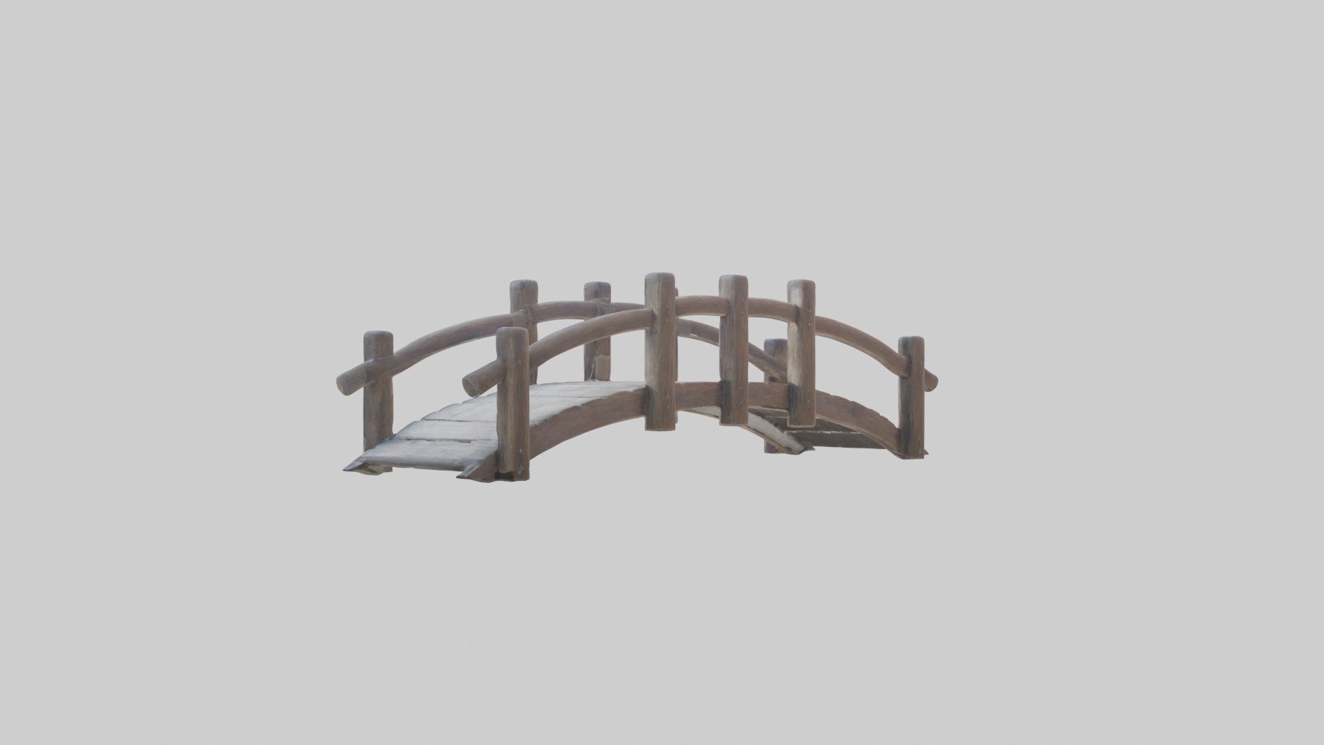 Wooden Bridge Low-poly 3D model_1