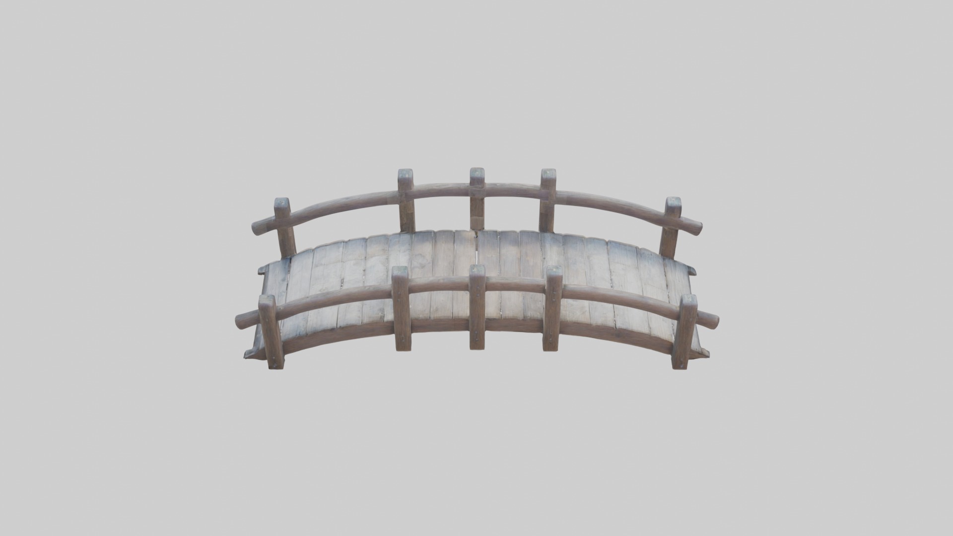 Wooden Bridge Low-poly 3D model_9