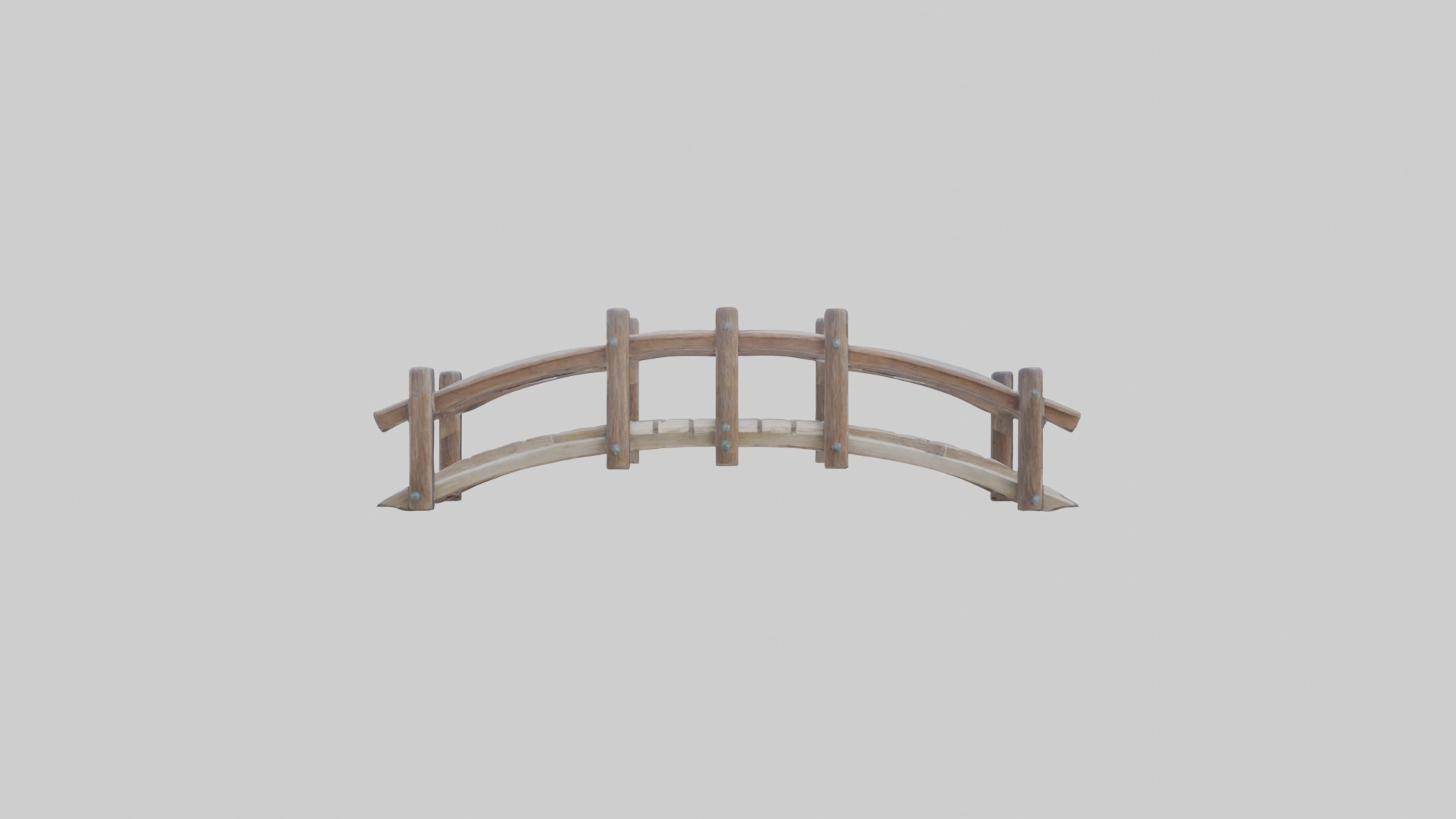 Wooden Bridge Low-poly 3D model_3